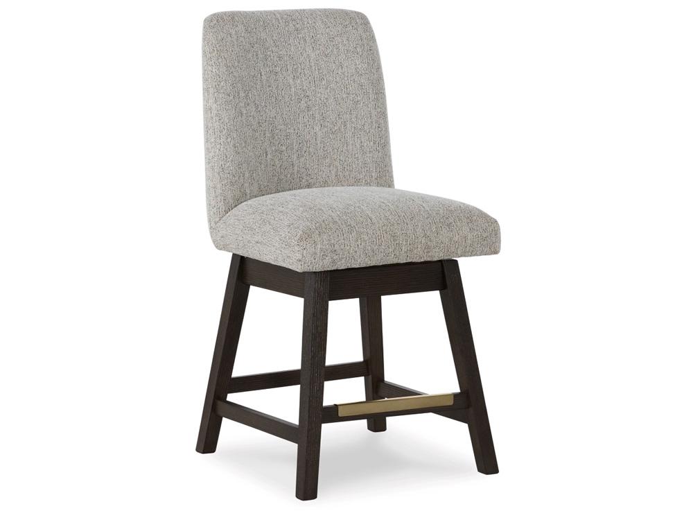 Signature Design by Ashley - Burkhaus UPH Swivel Barstool (Set of 2) in Beige/Dark Brown - D984-124 veiw 3