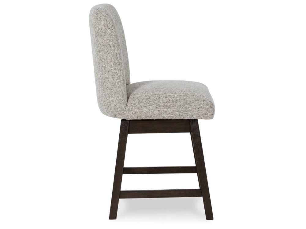 Signature Design by Ashley - Burkhaus UPH Swivel Barstool (Set of 2) in Beige/Dark Brown - D984-124 veiw 4