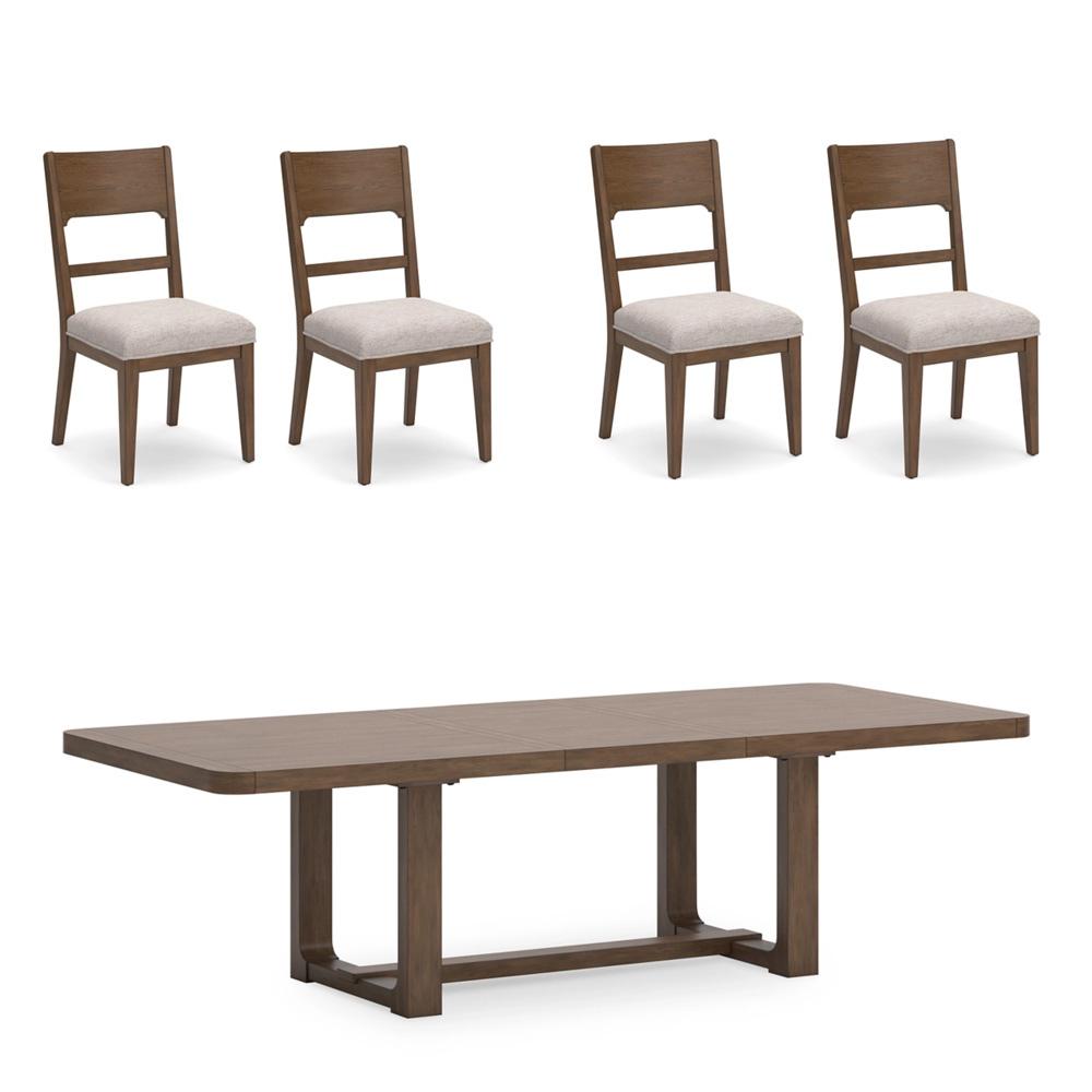 Signature Design by Ashley - Cabalynn Dining Table And 4 Chairs in Light Brown veiw 1