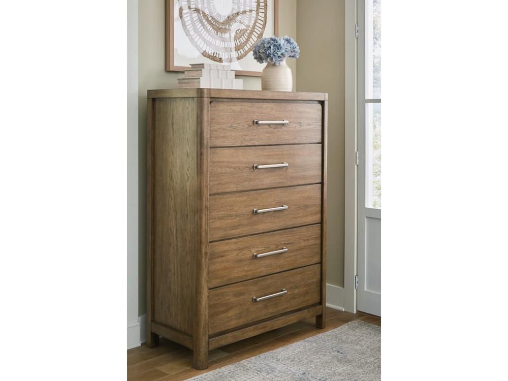 Signature Design by Ashley - Cabalynn Five Drawer C hest in Light Brown - B974-46 veiw 2