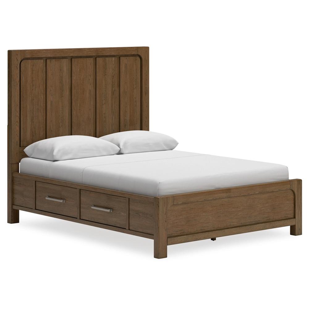 Signature Design by Ashley - Cabalynn Queen Panel Bed with Storage in Light Brown veiw 1