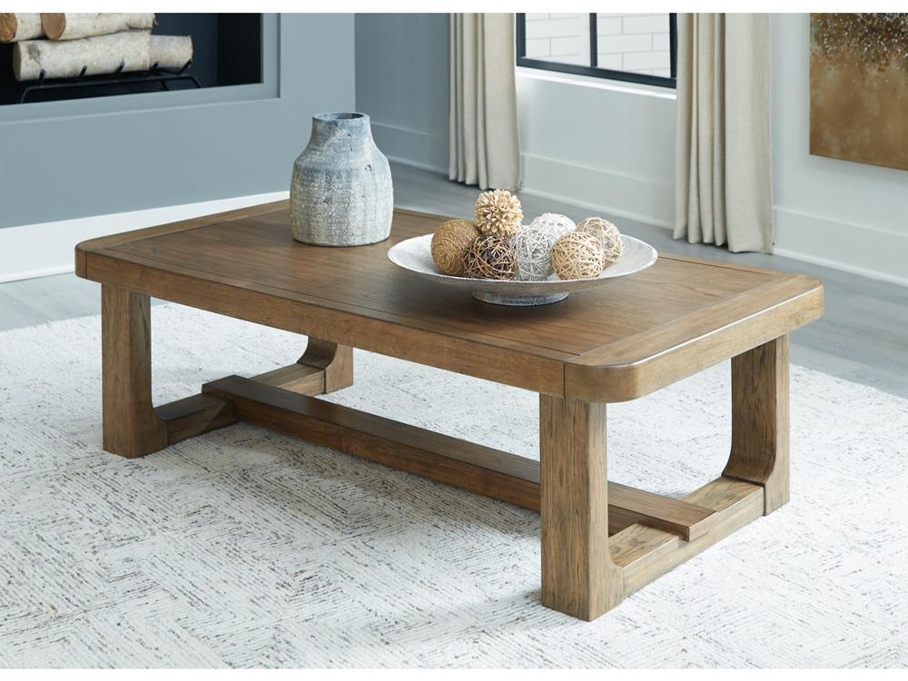 Signature Design by Ashley - Cabalynn Rectangular Cocktail Table in Light Brown - T974-1 veiw 2