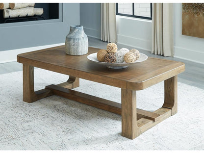 Signature Design by Ashley - Cabalynn Rectangular Cocktail Table in Light Brown - T974-1 veiw 2