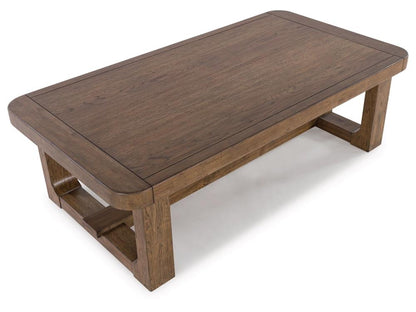 Signature Design by Ashley - Cabalynn Rectangular Cocktail Table in Light Brown - T974-1 veiw 4