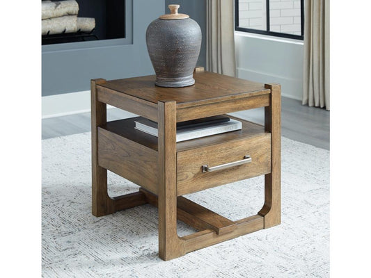 Signature Design by Ashley - Cabalynn Square End Table in Light Brown - T974-2 veiw 2