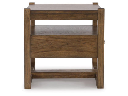 Signature Design by Ashley - Cabalynn Square End Table in Light Brown - T974-2 veiw 4