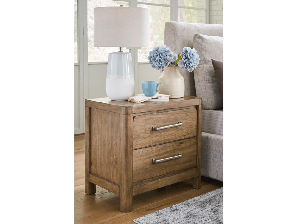 Signature Design by Ashley - Cabalynn Two Drawer Night Stand in Light Brown - B974-92 veiw 2