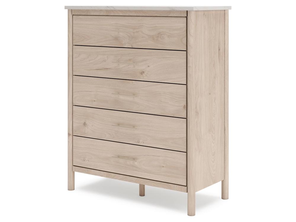 Signature Design by Ashley - Cadmori Five Drawer Chest in Brown/Beige - B2615-345 veiw 3