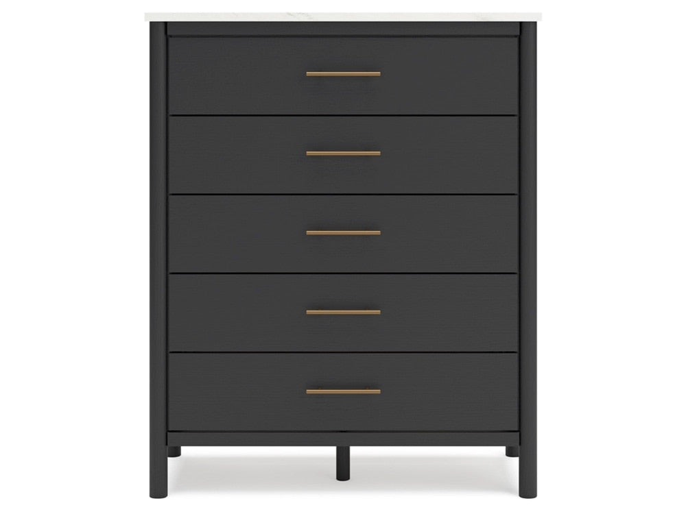 Signature Design by Ashley - Cadmori Five Drawer Wide Chest in Black - B2616-345 veiw 1
