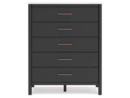 Signature Design by Ashley - Cadmori Five Drawer Wide Chest in Black - B2616-345 veiw 1