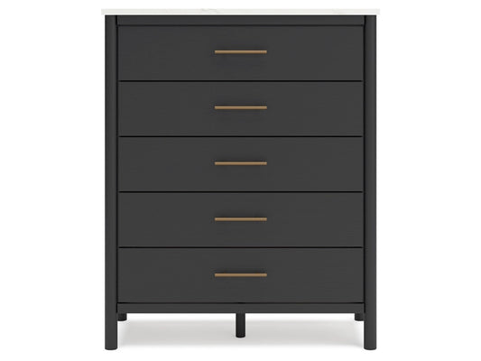 Signature Design by Ashley - Cadmori Five Drawer Wide Chest in Black - B2616-345 veiw 1