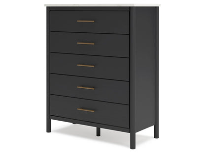 Signature Design by Ashley - Cadmori Five Drawer Wide Chest in Black - B2616-345 veiw 3