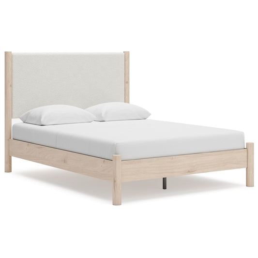 Signature Design by Ashley - Cadmori Queen Upholstered Panel Bed in Brown veiw 1