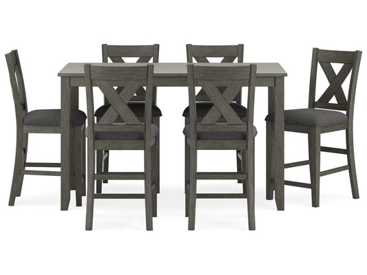 Signature Design by Ashley - Caitbrook Rect Drm Counter Table (Set of 7) in Gray - D388-423 veiw 1