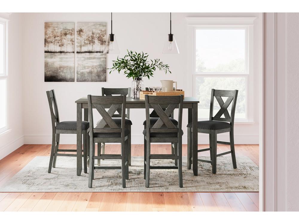Signature Design by Ashley - Caitbrook Rect Drm Counter Table (Set of 7) in Gray - D388-423 veiw 2
