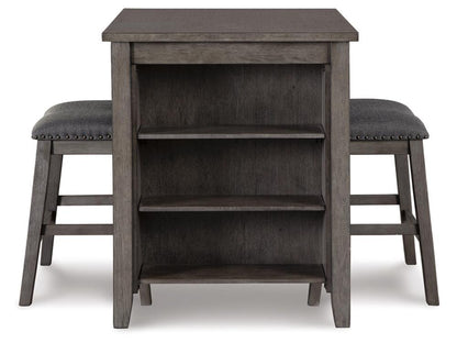 Signature Design by Ashley - Caitbrook Rect Drm Counter Tbl Set(Set of 3) in Gray - D388-113 veiw 4