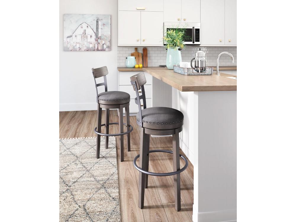 Signature Design by Ashley - Caitbrook Tall Uph Swivel Barstool in Gray - D388-230 veiw 2