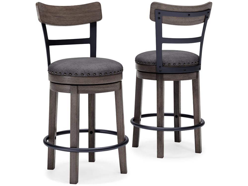 Signature Design by Ashley - Caitbrook Uph Swivel Barstool in Gray - D388-224 veiw 3