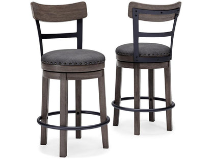 Signature Design by Ashley - Caitbrook Uph Swivel Barstool in Gray - D388-224 veiw 3