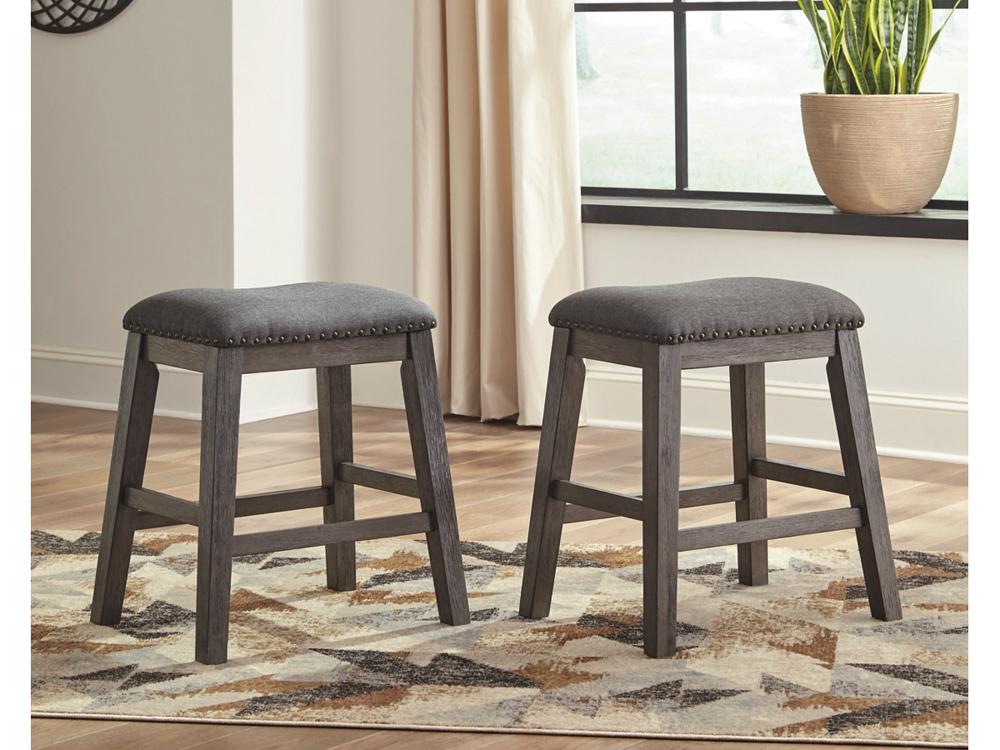 Signature Design by Ashley - Caitbrook Upholstered Stool (Set Of 2) in Dark Gray - D388-024 veiw 2