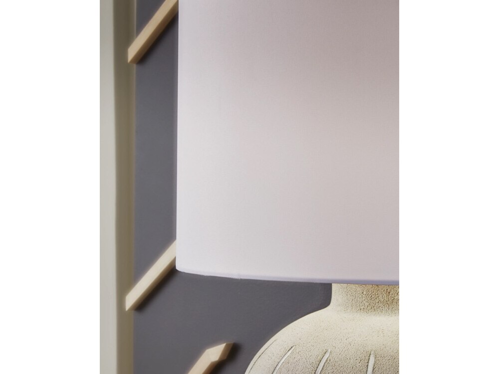 Signature Design by Ashley - Calbert Poly Table Lamp in Warm Gray - L235824 veiw 3