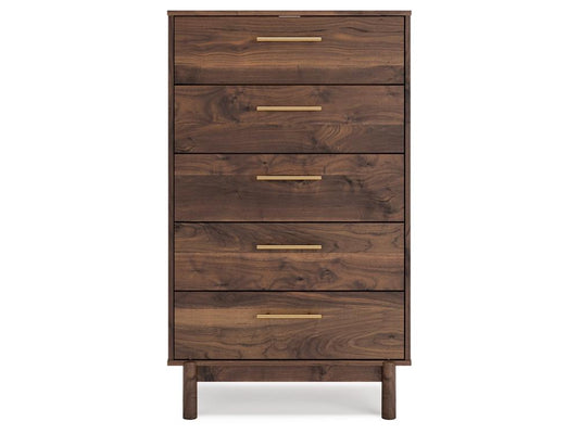 Signature Design by Ashley - Calverson Five Drawer Chest in Mocha - EB3660-245 veiw 1