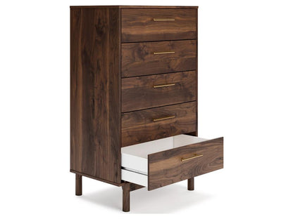 Signature Design by Ashley - Calverson Five Drawer Chest in Mocha - EB3660-245 veiw 3
