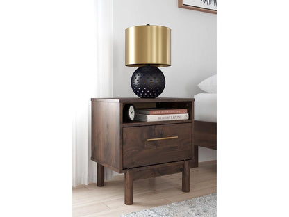 Signature Design by Ashley - Calverson One Drawer Night Stand in Mocha - EB3660-291 veiw 2
