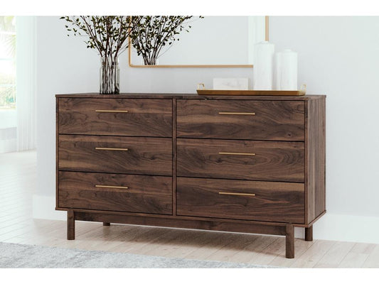 Signature Design by Ashley - Calverson Six Drawer Dresser in Mocha - EB3660-231 veiw 2