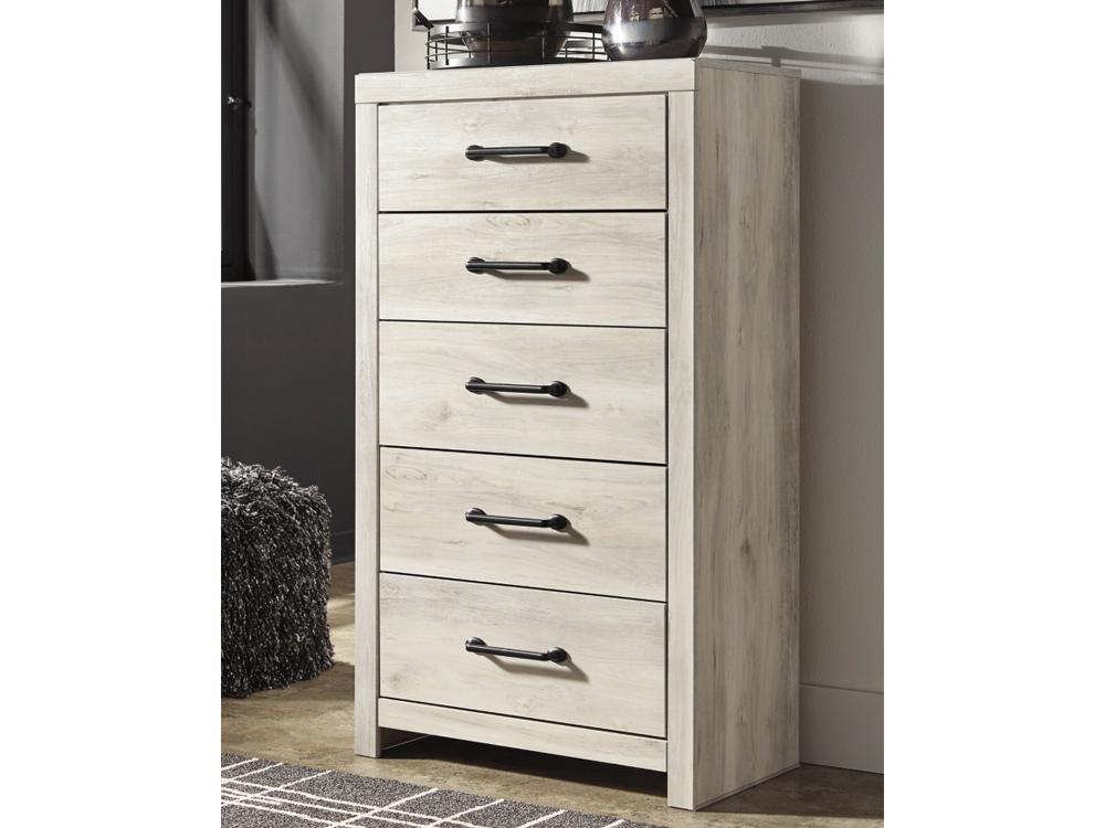 Signature Design by Ashley - Cambeck Five Drawer Chest in Whitewash - B192-46 veiw 2