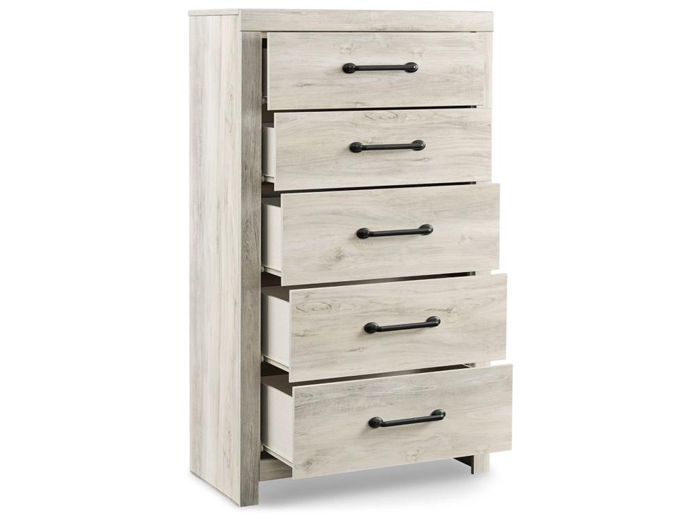 Signature Design by Ashley - Cambeck Five Drawer Chest in Whitewash - B192-46 veiw 3