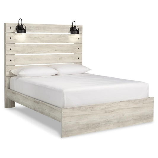 Signature Design by Ashley - Cambeck Queen Upholstered Panel Bed in Whitewash veiw 1