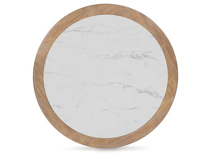 Signature Design by Ashley - Camdill Round Cocktail Table in Light Brown/White - T808-8 veiw 2