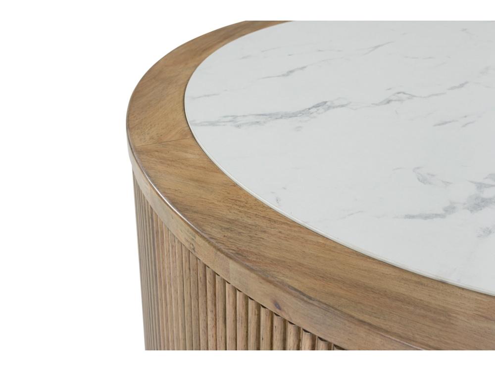 Signature Design by Ashley - Camdill Round Cocktail Table in Light Brown/White - T808-8 veiw 3