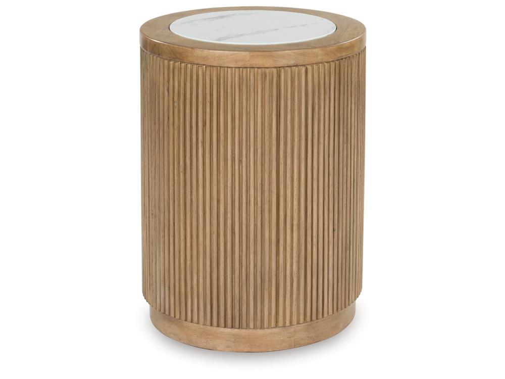 Signature Design by Ashley - Camdill Round End Table in Light Brown/White - T808-6 veiw 1