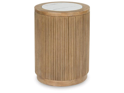 Signature Design by Ashley - Camdill Round End Table in Light Brown/White - T808-6 veiw 1