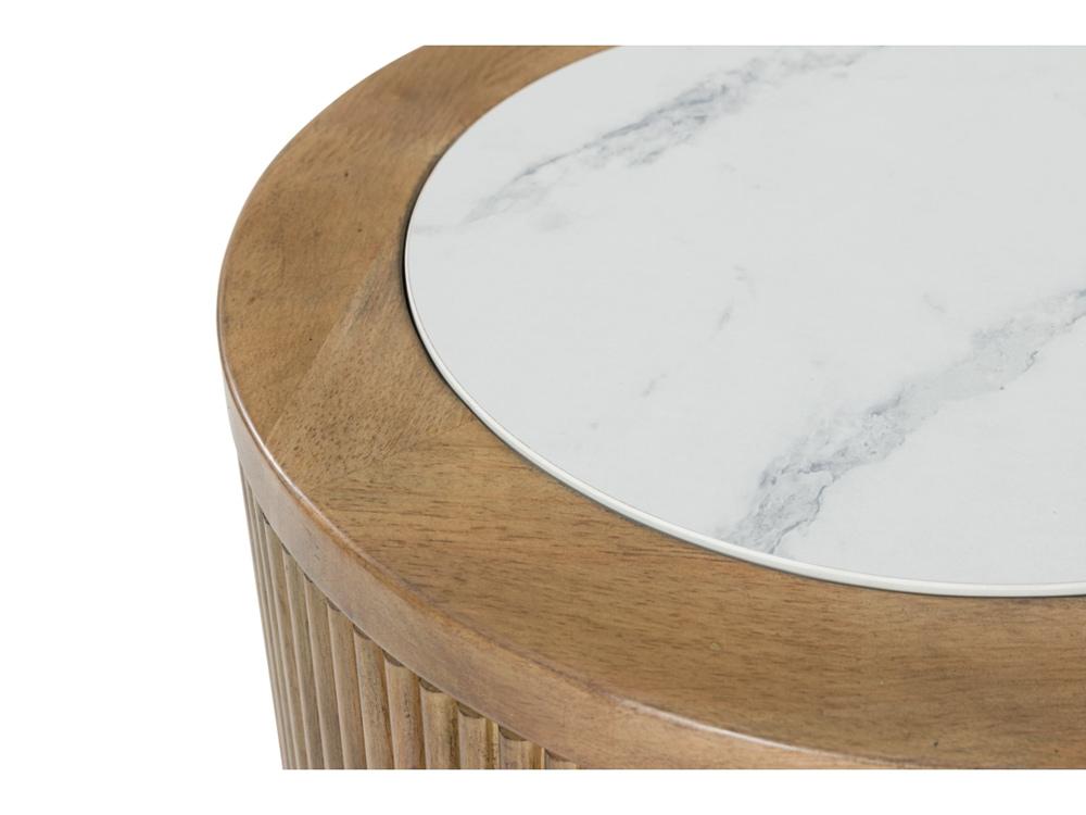 Signature Design by Ashley - Camdill Round End Table in Light Brown/White - T808-6 veiw 3