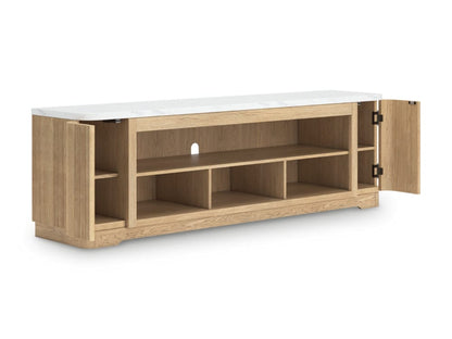Signature Design by Ashley - Camdill Xl Tv Stand W/Fireplace Option in Light Brown - W808-68 view 2