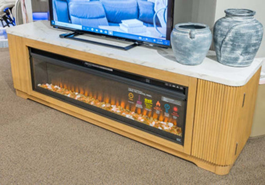 Signature Design by Ashley - Camdill Xl Tv Stand W/Fireplace Option in Light Brown - W808-68 veiw 1