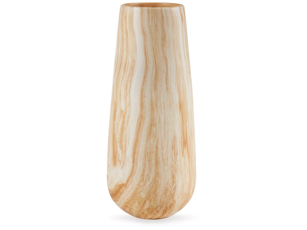 Signature Design by Ashley - Cammen Vase in Tan/White - A2000647 veiw 1