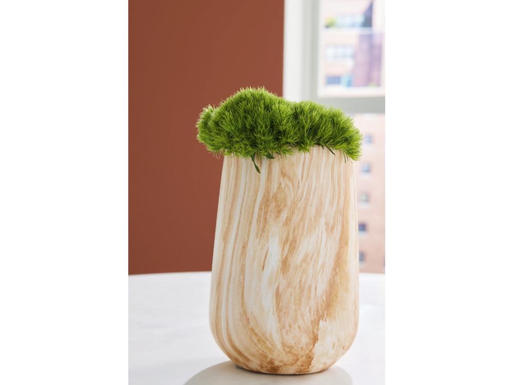 Signature Design by Ashley - Cammen Vase in Tan/White - A2000646 veiw 2