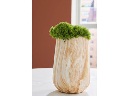 Signature Design by Ashley - Cammen Vase in Tan/White - A2000646 veiw 2