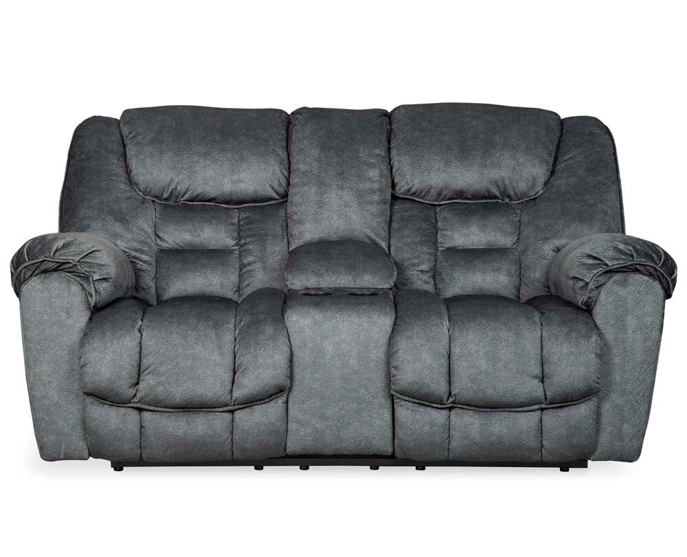 Signature Design by Ashley - Capehorn Dbl Rec Loveseat W/Console in Granite - 7690294 veiw 1