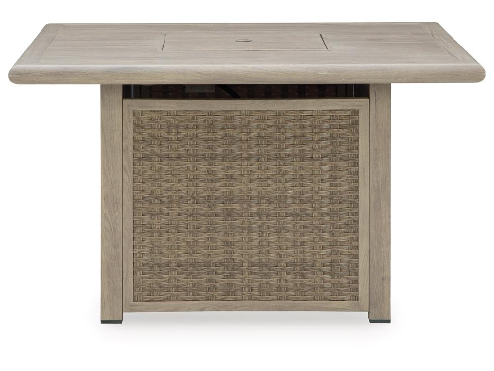 Signature Design by Ashley - Carisbo Square Fire Pit Table in Beige - P690-772 veiw 1