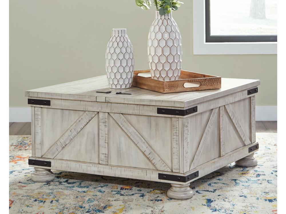 Signature Design by Ashley - Carynhurst Cocktail Table With Storage in Whitewash - T929-20 veiw 2