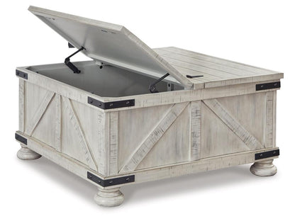 Signature Design by Ashley - Carynhurst Cocktail Table With Storage in Whitewash - T929-20 veiw 3