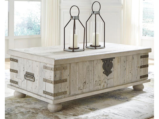 Signature Design by Ashley - Carynhurst Lift Top Cocktail Table in White - T757-9 veiw 2