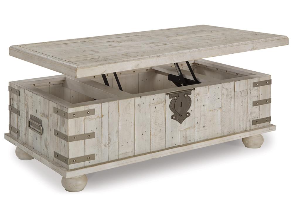 Signature Design by Ashley - Carynhurst Lift Top Cocktail Table in White - T757-9 veiw 3