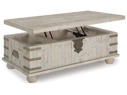 Signature Design by Ashley - Carynhurst Lift Top Cocktail Table in White - T757-9 veiw 3