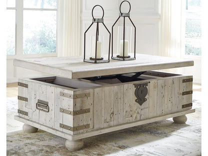 Signature Design by Ashley - Carynhurst Lift Top Cocktail Table in White - T757-9 veiw 4